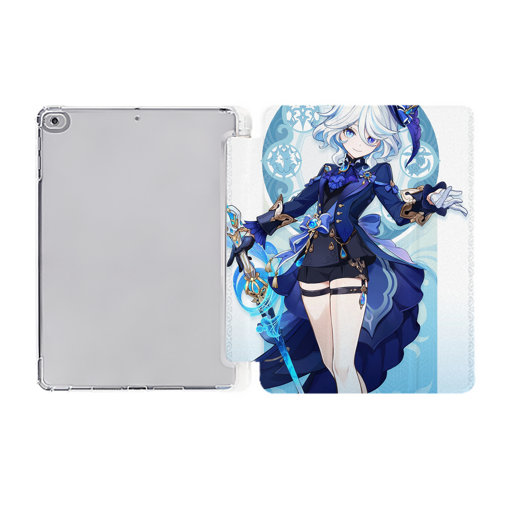 げんし神 genshin IPad ケース ペン収納付き 三つ折りスタンド PUレザー×シリコン 対応機種9.5/10.5/10.9インチ